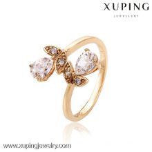 12567-New Design Damen Gold Fingerring, Schmuck Großhandel China Blume Ring, Guangzhou Schmuck Mode Ring